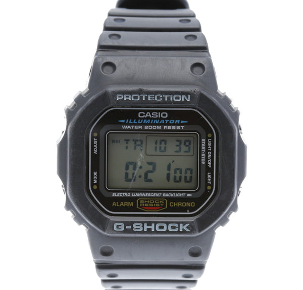 カシオ G-SHOCK DW-5600E ラバー 05-8 ブラック ラバー 腕時計  CASIO クオーツ ブラック文字盤 【中古】
