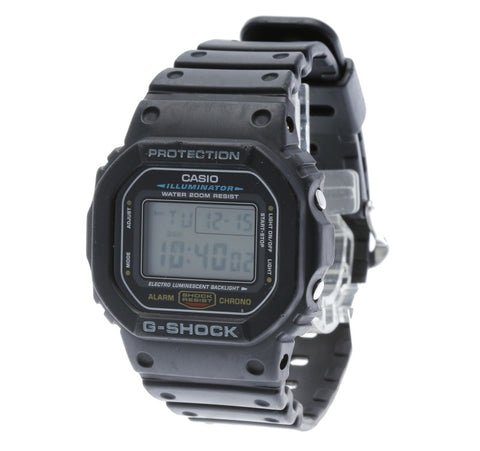 カシオ G-SHOCK DW-5600E ラバー 05-8 ブラック ラバー 腕時計  CASIO クオーツ ブラック文字盤 【中古】