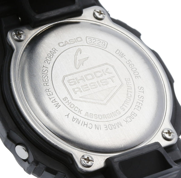 カシオ G-SHOCK DW-5600E ラバー 05-8 ブラック ラバー 腕時計  CASIO クオーツ ブラック文字盤 【中古】