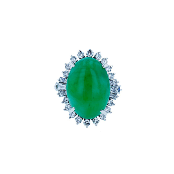 Pt900 プラチナ 翡翠7.878ct ダイヤ0.89ct リング 指輪 レディース 11.5号 中古