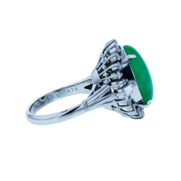 Pt900 プラチナ 翡翠7.878ct ダイヤ0.89ct リング 指輪 レディース 11.5号 中古