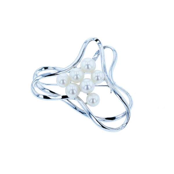 ミキモト メタル パール5.5mm～6.5mm ブローチ レディース MIKIMOTO 中古