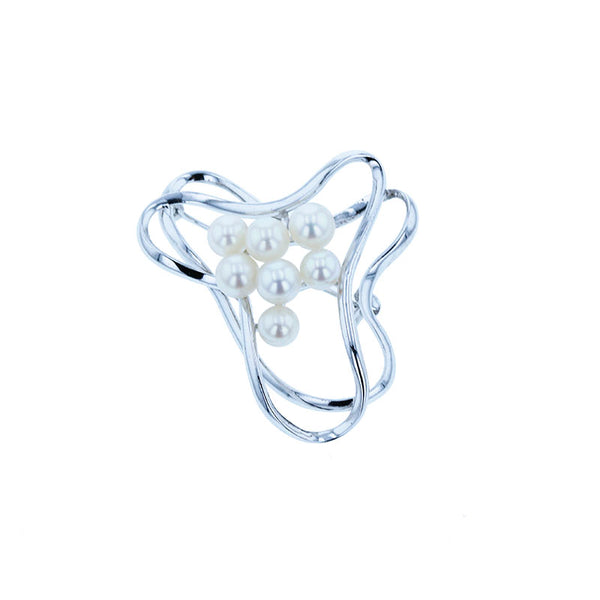 ミキモト メタル パール5.5mm～6.5mm ブローチ レディース MIKIMOTO 中古