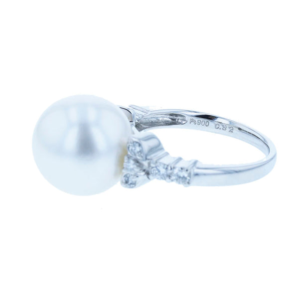 Pt900 プラチナ シロチョウパール12.6mm ダイヤ0.82ct リング 指輪 レディース 12号 【中古】