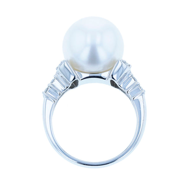 Pt900 プラチナ シロチョウパール12.6mm ダイヤ0.82ct リング 指輪 レディース 12号 【中古】
