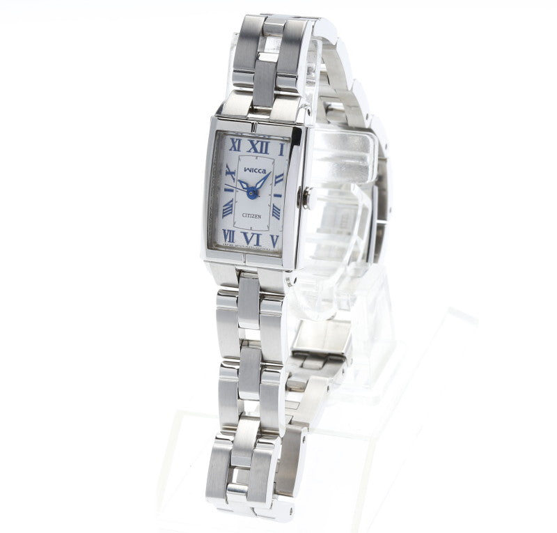 シチズン ウィッカ シルバー ステンレススチール 腕時計 レディース CITIZEN クオーツ ホワイト文字盤 【中古】