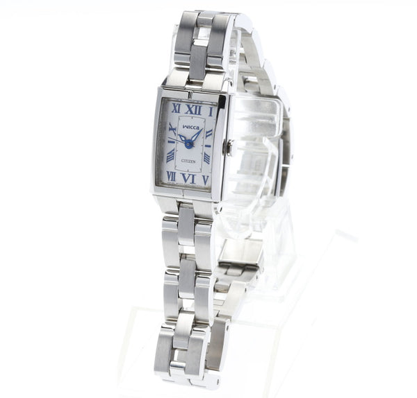 シチズン ウィッカ シルバー ステンレススチール 腕時計 レディース CITIZEN クオーツ ホワイト文字盤 【中古】