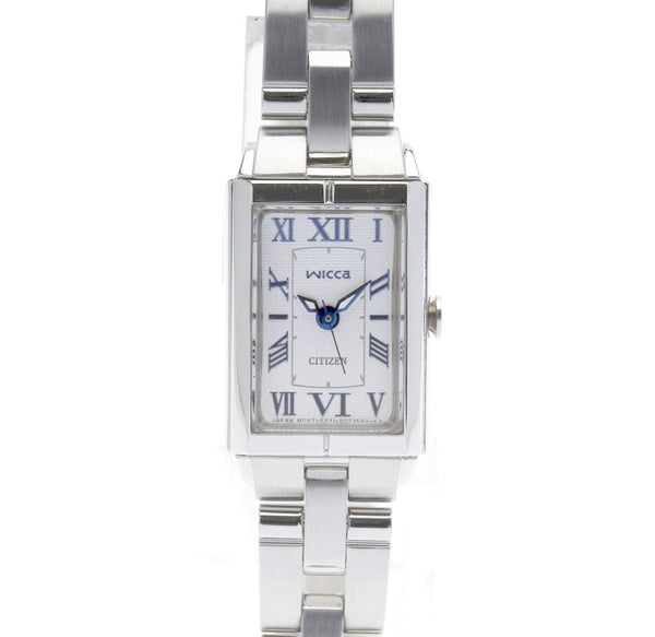 シチズン ウィッカ シルバー ステンレススチール 腕時計 レディース CITIZEN クオーツ ホワイト文字盤 【中古】