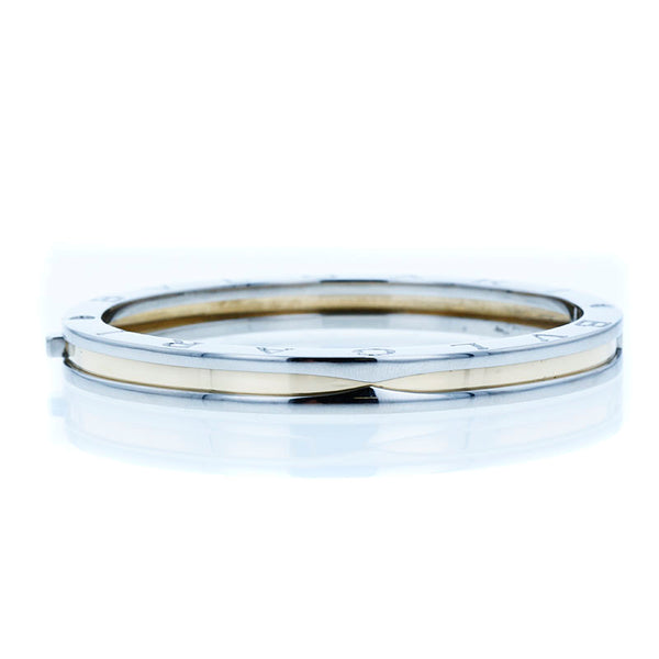 ブルガリ シルバー ステンレススチール K18YG イエローゴールド B-ZERO1 バングル レディース BVLGARI 中古