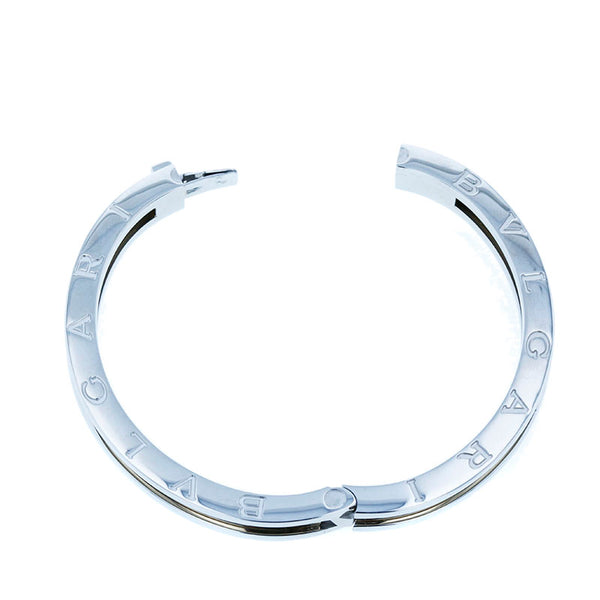 ブルガリ シルバー ステンレススチール K18YG イエローゴールド B-ZERO1 バングル レディース BVLGARI 中古