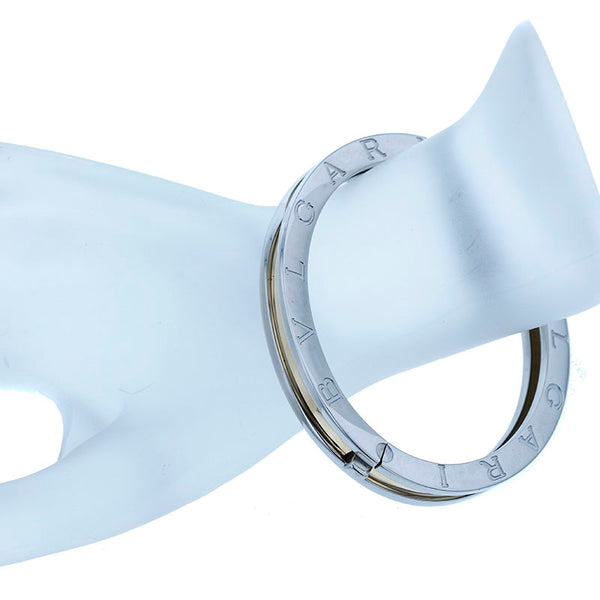ブルガリ シルバー ステンレススチール K18YG イエローゴールド B-ZERO1 バングル レディース BVLGARI 中古
