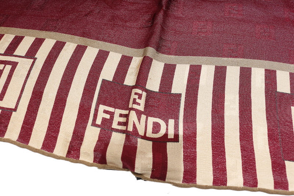 フェンディ ワインレッド シルク スカーフ レディース FENDI 中古