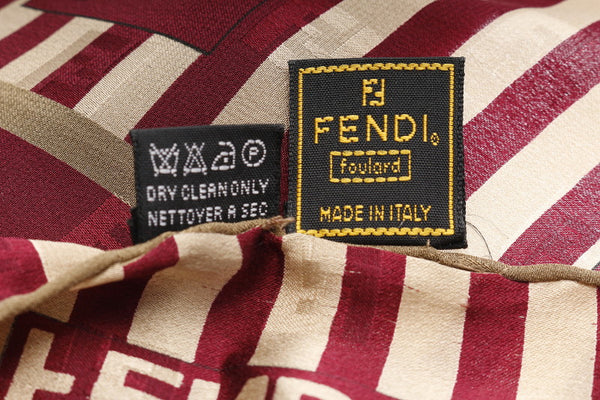 フェンディ ワインレッド シルク スカーフ レディース FENDI 中古