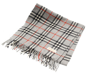 バーバリー グレー カシミヤ マフラー レディース BURBERRY 中古