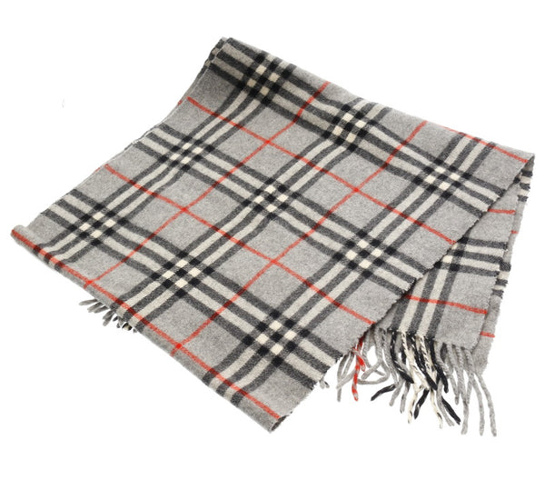 バーバリー グレー カシミヤ マフラー レディース BURBERRY 中古