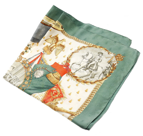 エルメス カレ ナポレオン NAPOLEON グリーン マルチカラー シルク スカーフ レディース HERMES 中古