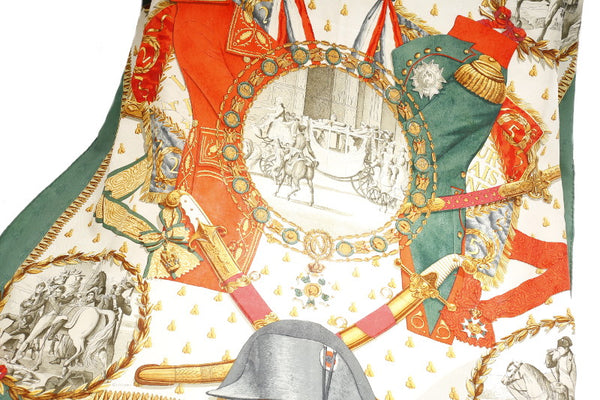エルメス カレ ナポレオン NAPOLEON グリーン マルチカラー シルク スカーフ レディース HERMES 中古