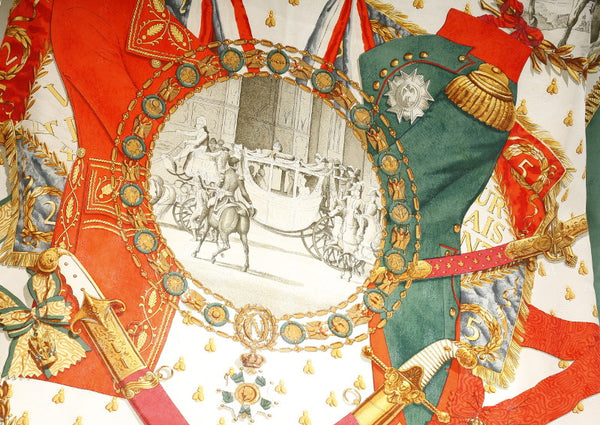 エルメス カレ ナポレオン NAPOLEON グリーン マルチカラー シルク スカーフ レディース HERMES 中古
