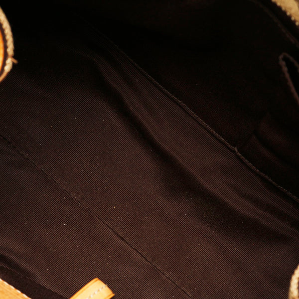 コーチ シグネチャー 10245 ベージュ ブラウン キャンバス レザー ハンドバッグ レディース COACH 【中古】