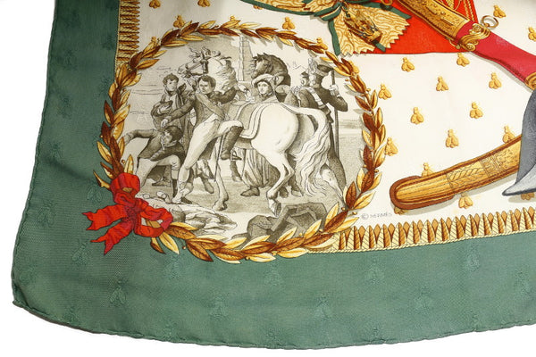 エルメス カレ ナポレオン NAPOLEON グリーン マルチカラー シルク スカーフ レディース HERMES 中古
