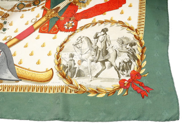 エルメス カレ ナポレオン NAPOLEON グリーン マルチカラー シルク スカーフ レディース HERMES 中古