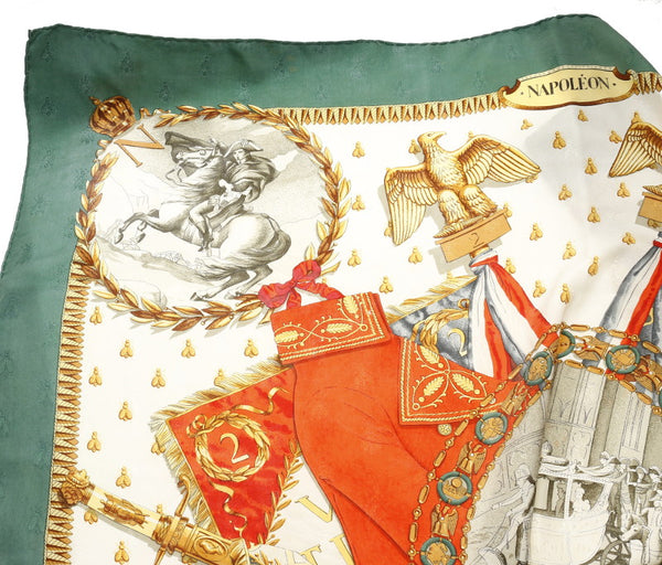 エルメス カレ ナポレオン NAPOLEON グリーン マルチカラー シルク スカーフ レディース HERMES 中古