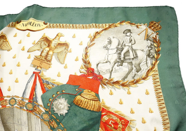 エルメス カレ ナポレオン NAPOLEON グリーン マルチカラー シルク スカーフ レディース HERMES 中古