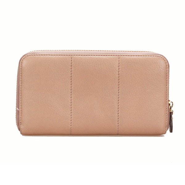 サルヴァトーレフェラガモ IY-22 B724 ピンクベージュ レザー 長財布 レディース Salvatore Ferragamo 【中古】