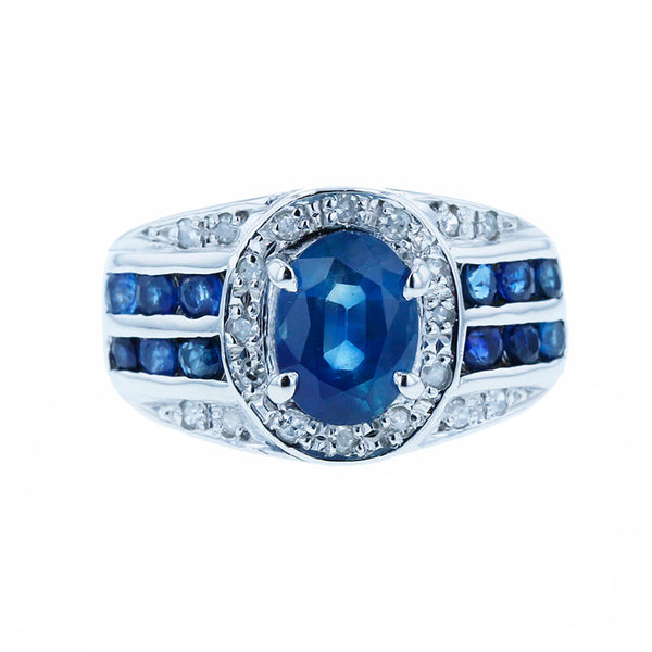 Pt900 プラチナ サファイア2.00ct ダイヤ0.16ct リング 指輪 レディース 14.5号 【中古】