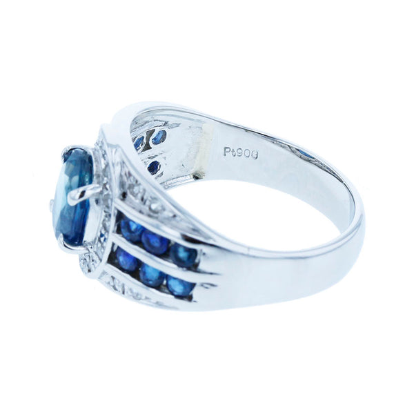 Pt900 プラチナ サファイア2.00ct ダイヤ0.16ct リング 指輪 レディース 14.5号 【中古】