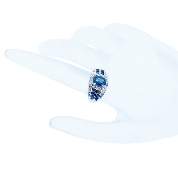 Pt900 プラチナ サファイア2.00ct ダイヤ0.16ct リング 指輪 レディース 14.5号 【中古】