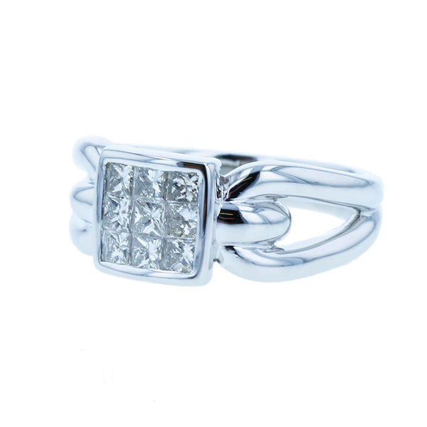 Pt900 プラチナ ダイヤ0.50ct リング 指輪 レディース 8.5号 【中古】