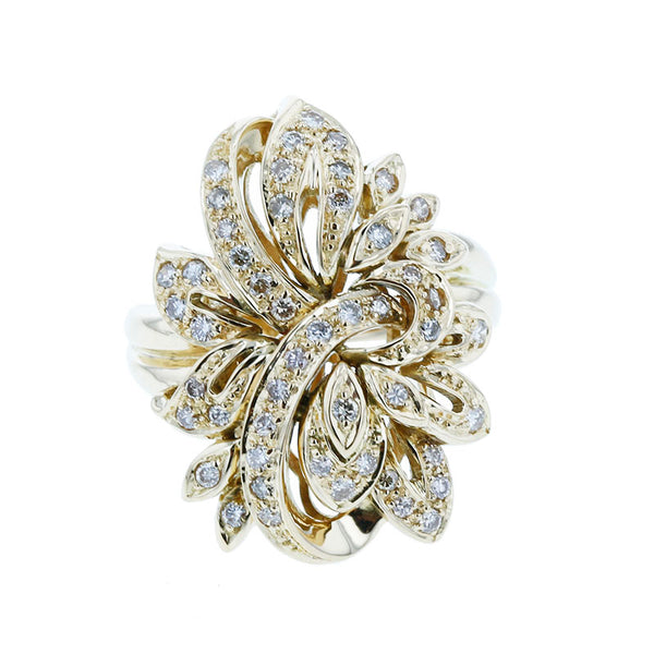 K18YG イエローゴールド ダイヤ0.65ct リング 指輪 レディース 12号 【中古】