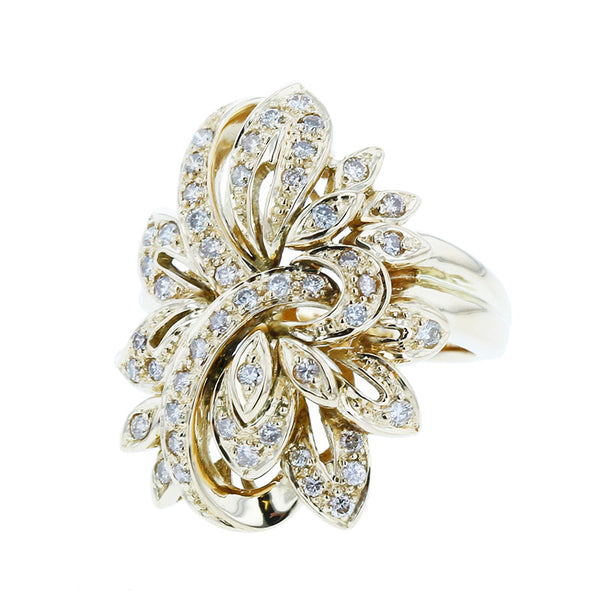 K18YG イエローゴールド ダイヤ0.65ct リング 指輪 レディース 12号 【中古】