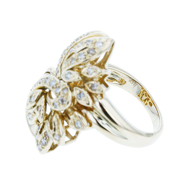 K18YG イエローゴールド ダイヤ0.65ct リング 指輪 レディース 12号 【中古】