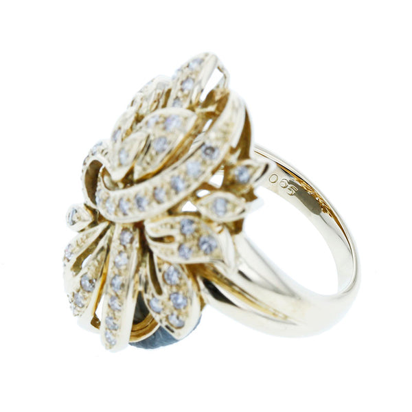 K18YG イエローゴールド ダイヤ0.65ct リング 指輪 レディース 12号 【中古】