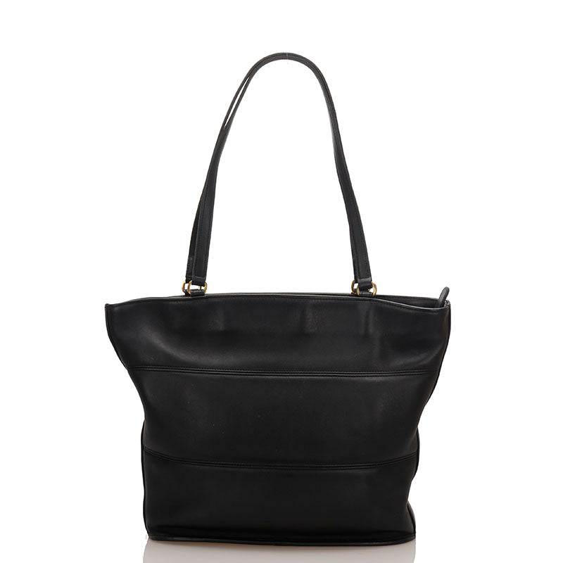 コーチ 9094 ブラック レザー トートバッグ レディース COACH 【中古】