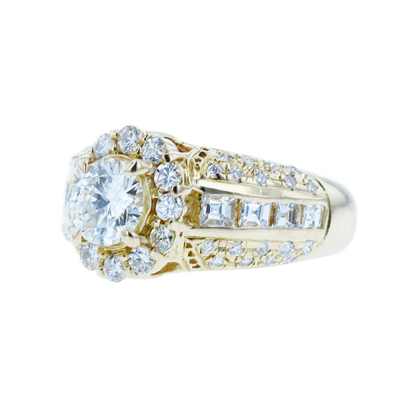 K18YG イエローゴールド ダイヤ0.609ct ダイヤ1.02ct リング 指輪 レディース 10号 【中古】