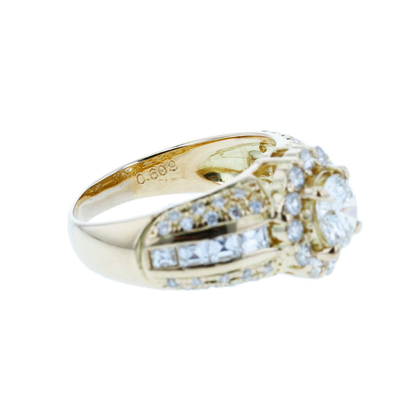 K18YG イエローゴールド ダイヤ0.609ct ダイヤ1.02ct リング 指輪 レディース 10号 【中古】