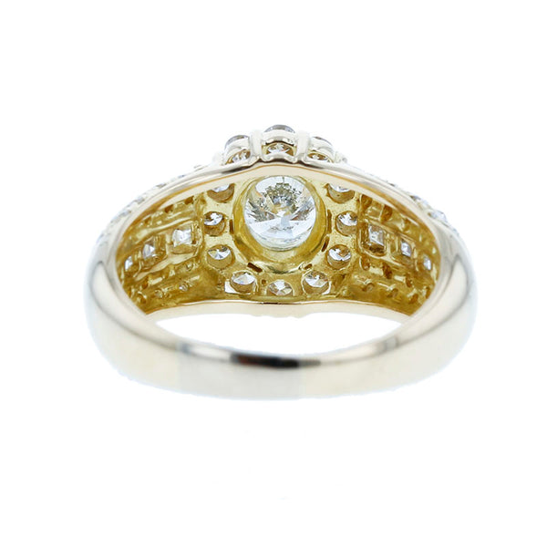 K18YG イエローゴールド ダイヤ0.609ct ダイヤ1.02ct リング 指輪 レディース 10号 【中古】