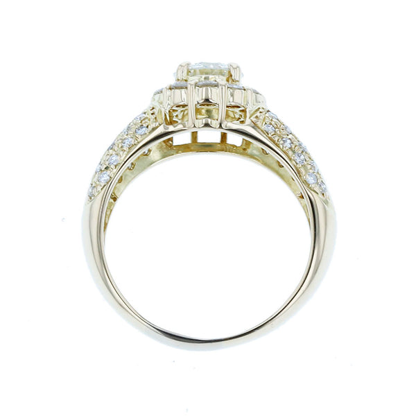 K18YG イエローゴールド ダイヤ0.609ct ダイヤ1.02ct リング 指輪 レディース 10号 【中古】
