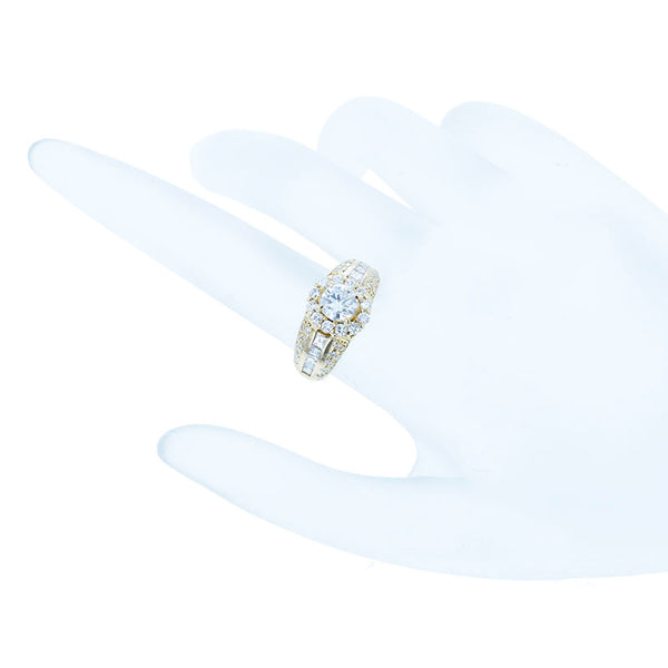 K18YG イエローゴールド ダイヤ0.609ct ダイヤ1.02ct リング 指輪 レディース 10号 【中古】