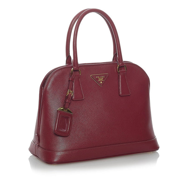 プラダ サフィアーノ べルニーチェ BN2567 ボルドー  レザー ハンドバッグ ショルダーバッグ 2WAY レディース PRADA 【中古】