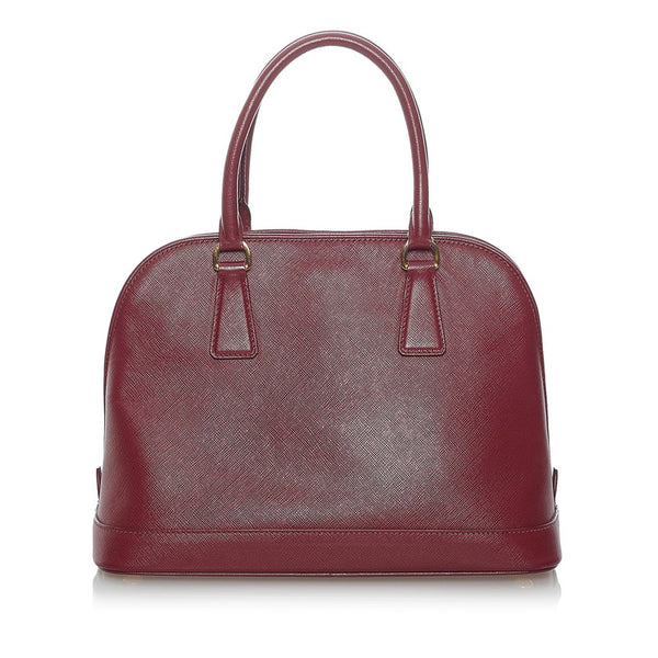 プラダ サフィアーノ べルニーチェ BN2567 ボルドー  レザー ハンドバッグ ショルダーバッグ 2WAY レディース PRADA 【中古】