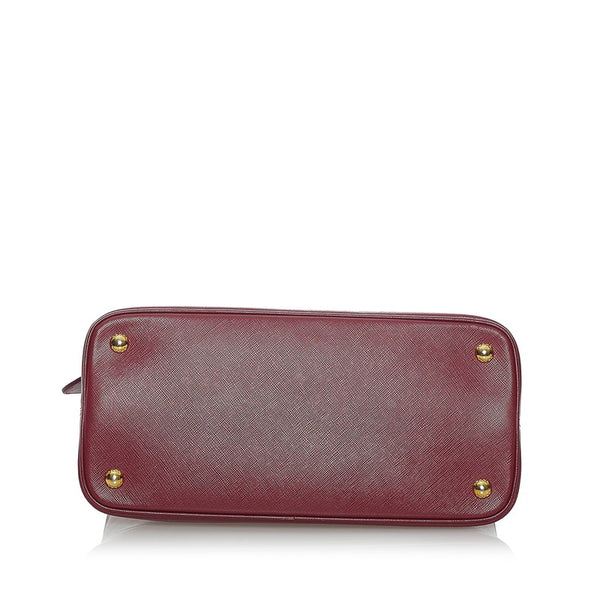 プラダ サフィアーノ べルニーチェ BN2567 ボルドー  レザー ハンドバッグ ショルダーバッグ 2WAY レディース PRADA 【中古】