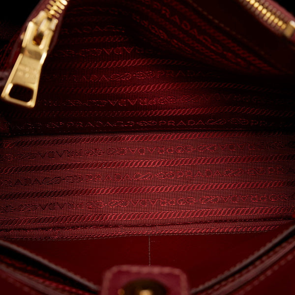 プラダ サフィアーノ べルニーチェ BN2567 ボルドー  レザー ハンドバッグ ショルダーバッグ 2WAY レディース PRADA 【中古】