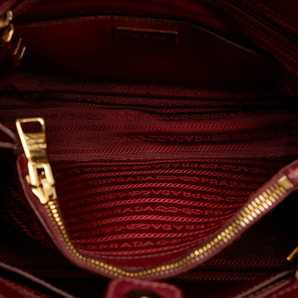 プラダ サフィアーノ べルニーチェ BN2567 ボルドー  レザー ハンドバッグ ショルダーバッグ 2WAY レディース PRADA 【中古】