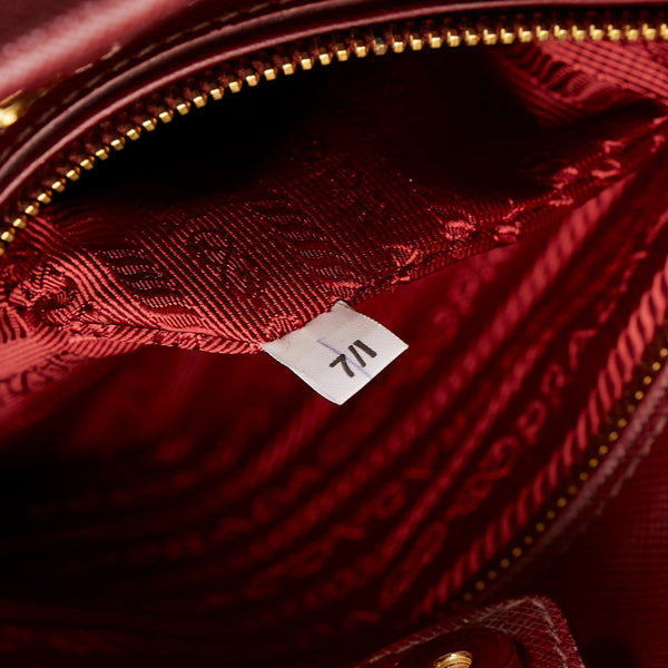 プラダ サフィアーノ べルニーチェ BN2567 ボルドー  レザー ハンドバッグ ショルダーバッグ 2WAY レディース PRADA 【中古】