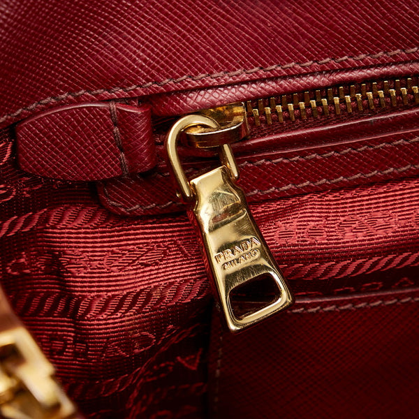 プラダ サフィアーノ べルニーチェ BN2567 ボルドー  レザー ハンドバッグ ショルダーバッグ 2WAY レディース PRADA 【中古】