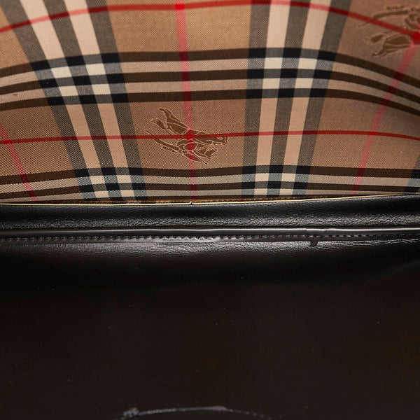 バーバリー ノバチェック ガーメントケース ベージュ キャンバス レザー メンズ BURBERRY 【中古】